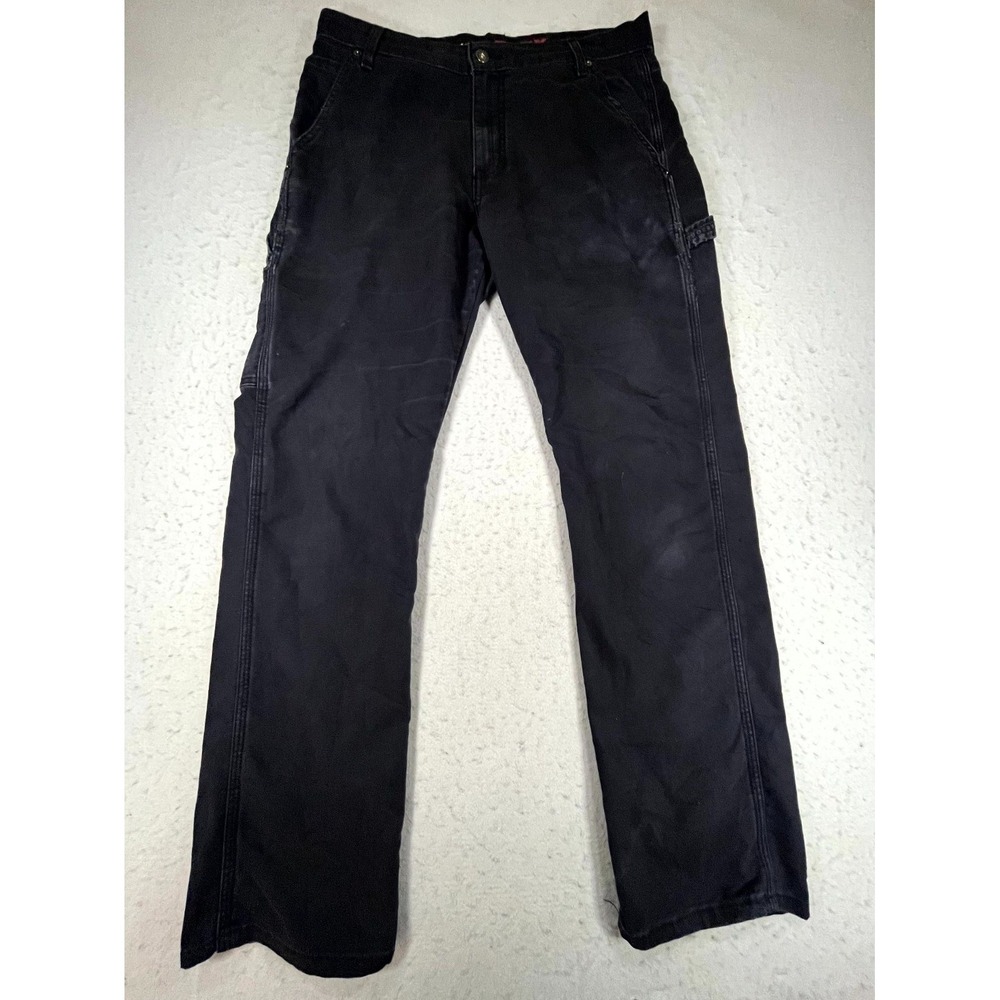 Dickies Flex Work Pants Mens 34x32 Black Canvas Utility Straight Leg Hammer Loop
